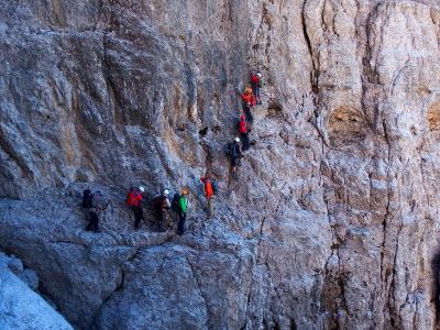 014-Die Schluesselstelle im Sosat-Klettersteig
